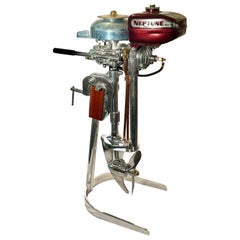 Estate 1950's American "Mighty Mite" Neptune Outboard Motor on Custom Made Stand