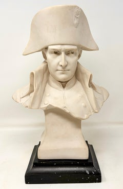 Buste de Napoléon Bonaparte en porcelaine bisque française des années 1950, d'après Leconte.