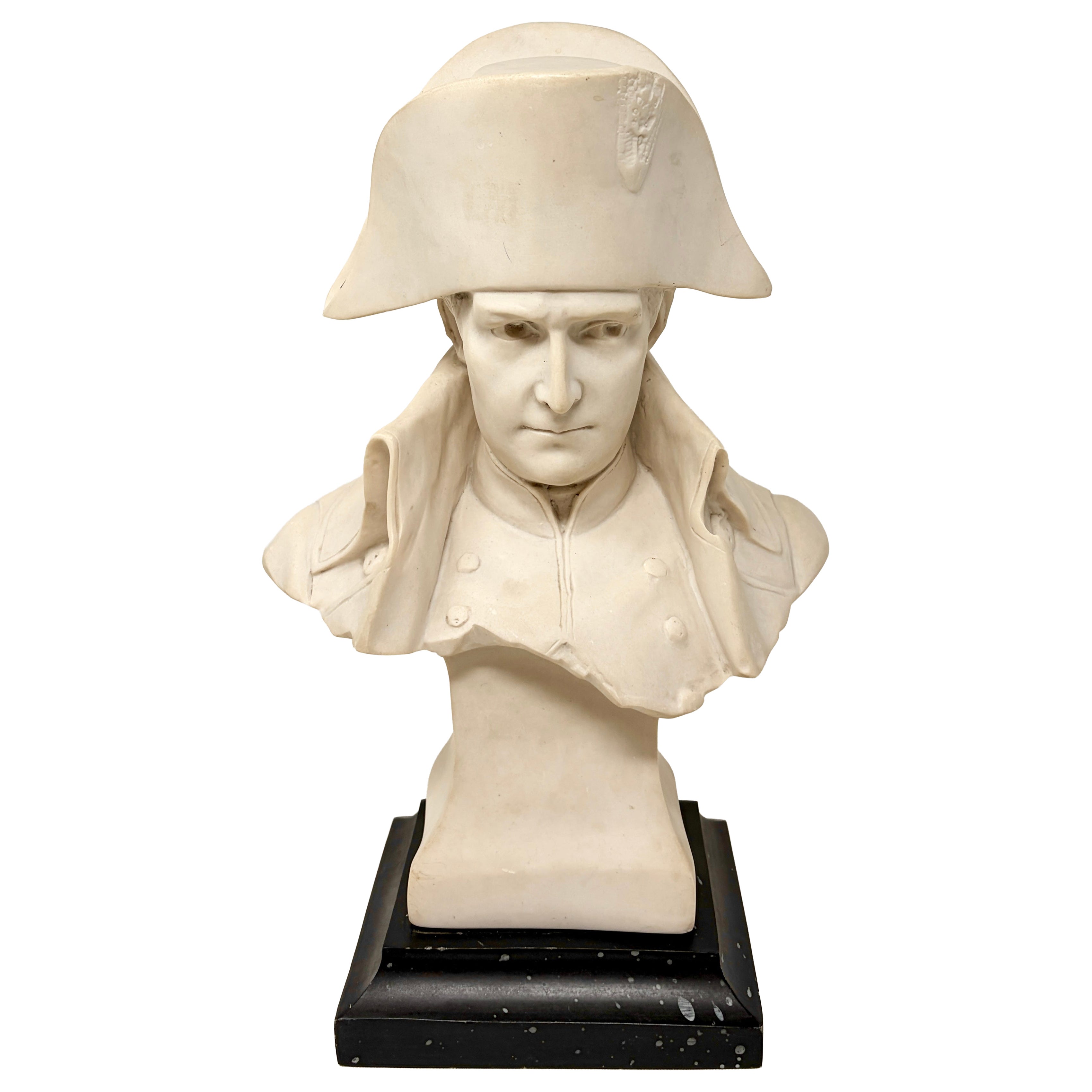 Estate 1950s French Bisque Porcelain Napoleon Bonaparte Bust after Leconte.