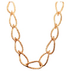 Estate 1960s Textured 14K Yellow Gold Long Chain - VHK#187b