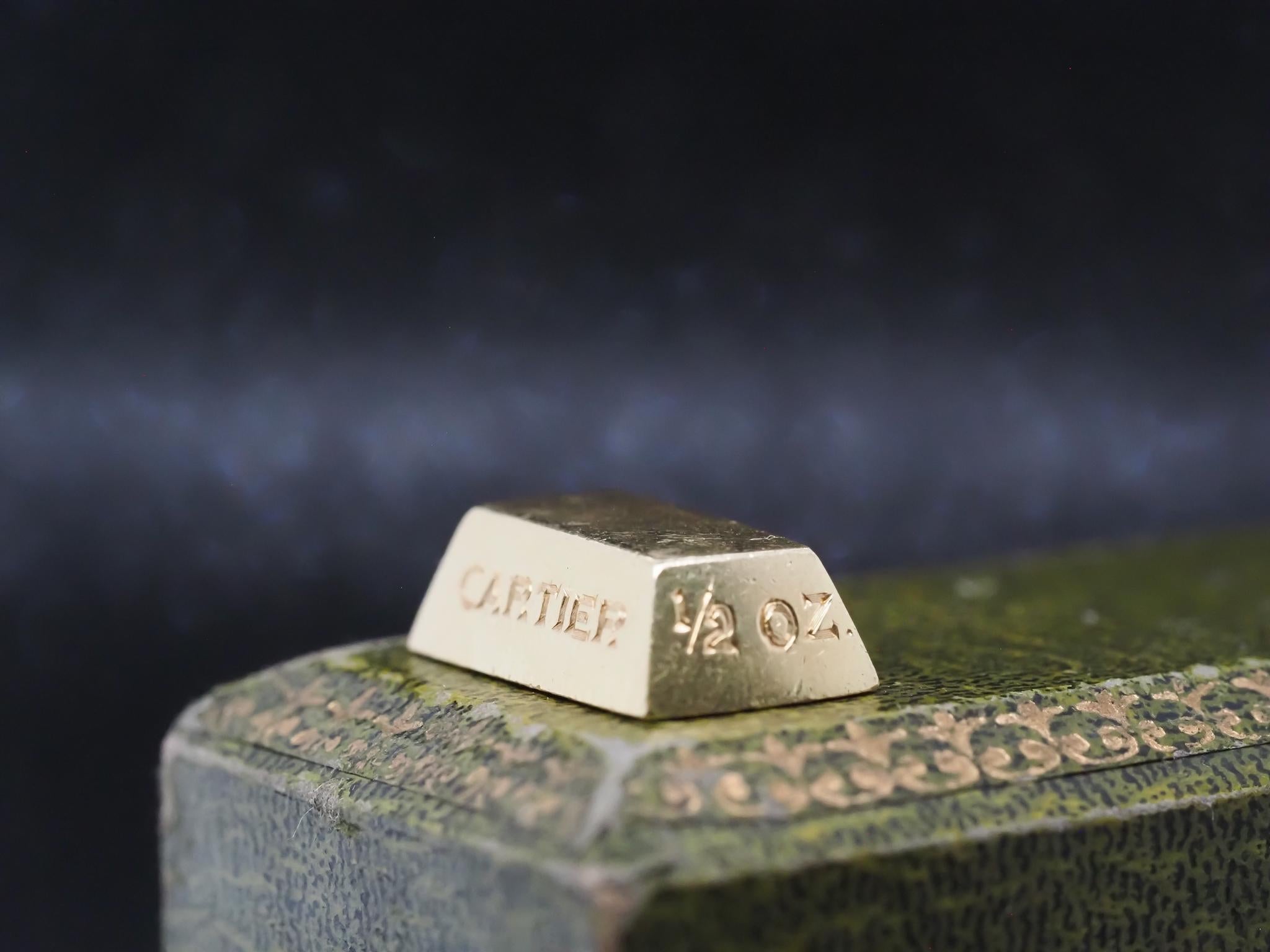Estate 1970s Cartier 1/2 OZ Gold Ingot Bar Pendant 18K Gold - VHK#968 In Good Condition For Sale In Hicksville, NY