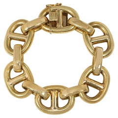 Estate 1970s Oversized Gold Anchor Link Bracelet