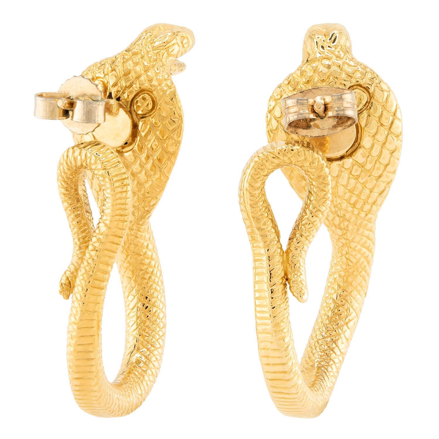 Moderne Boucles d'oreilles Cobra-Motif 19k Estate en vente