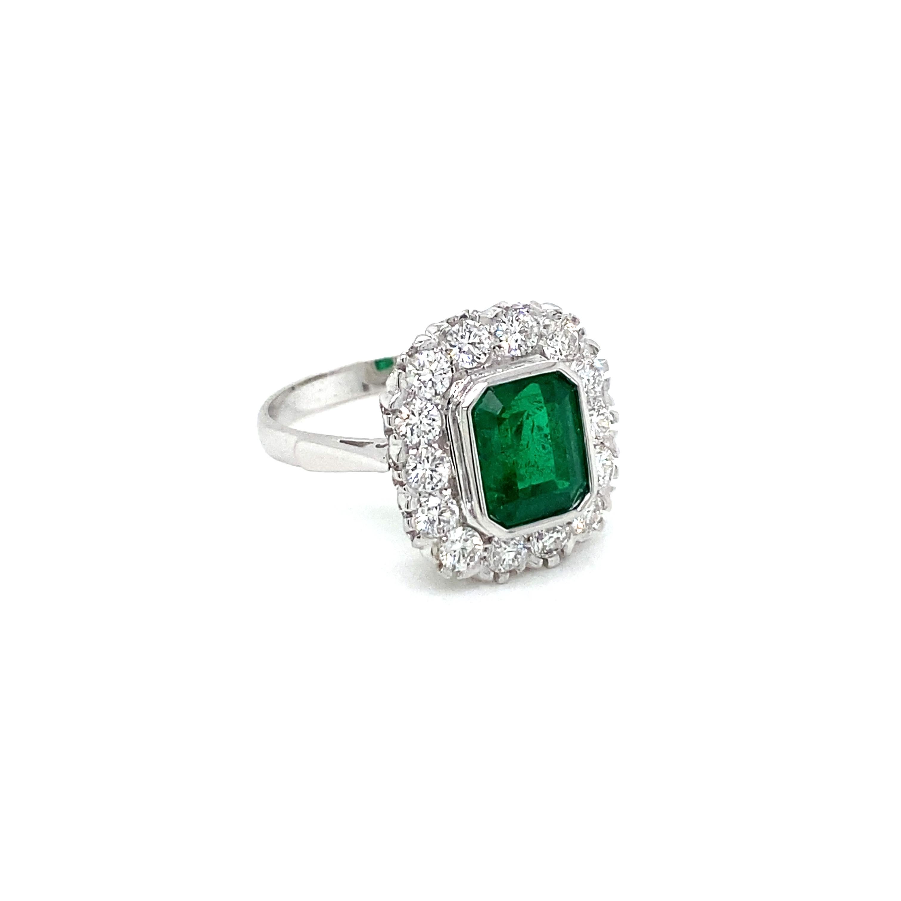Women's Estate Emerald Diamond Engagement Ring