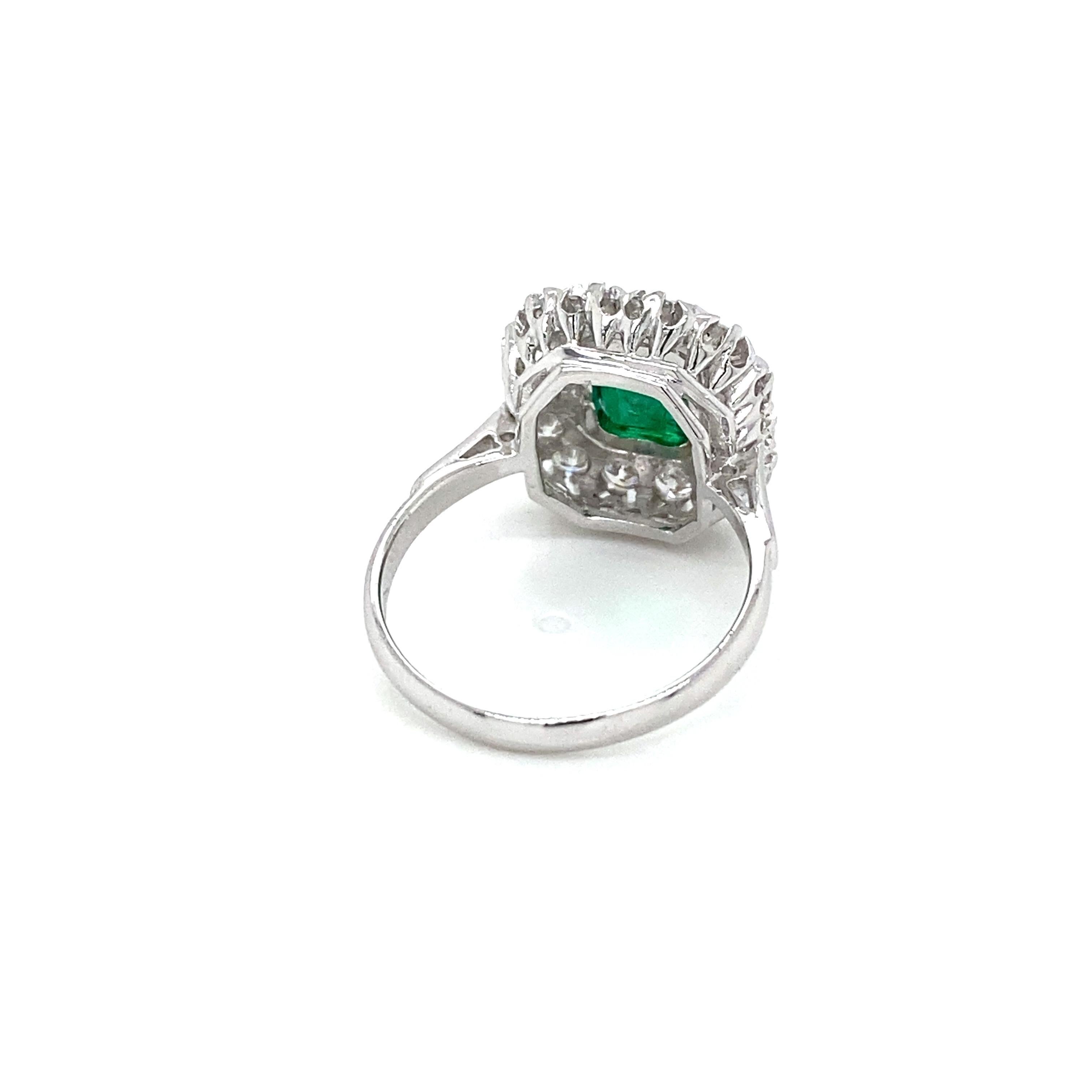 Estate Emerald Diamond Engagement Ring 1