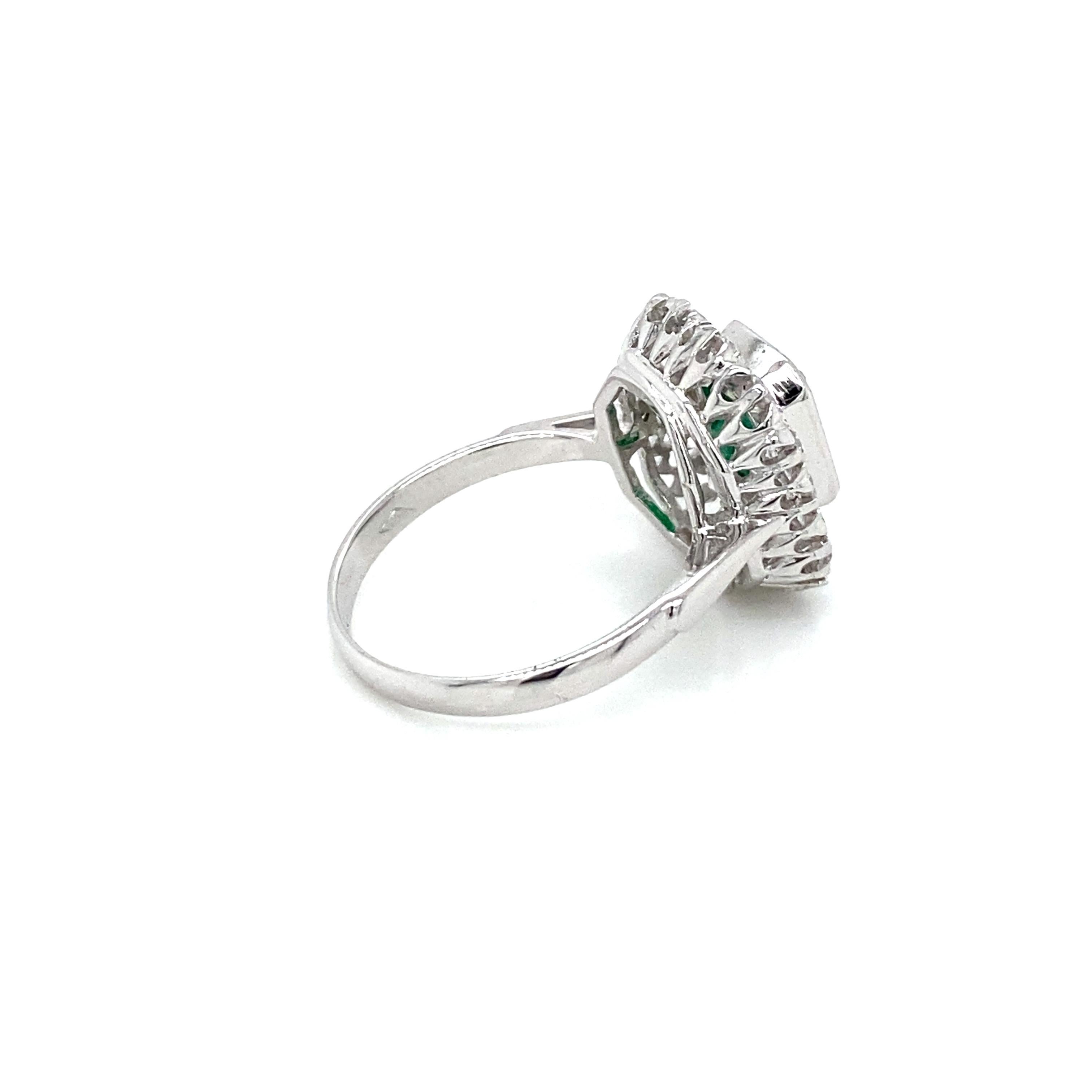 Estate Emerald Diamond Engagement Ring 4
