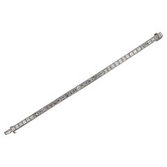 Vintage Estate 20 Carat Carré Cut Diamond Platinum Tennis Bracelet