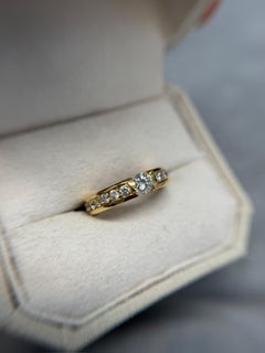 Estate 2.00ctw Tension Set Diamond Ring Accented Band 18k YG Size 5.5