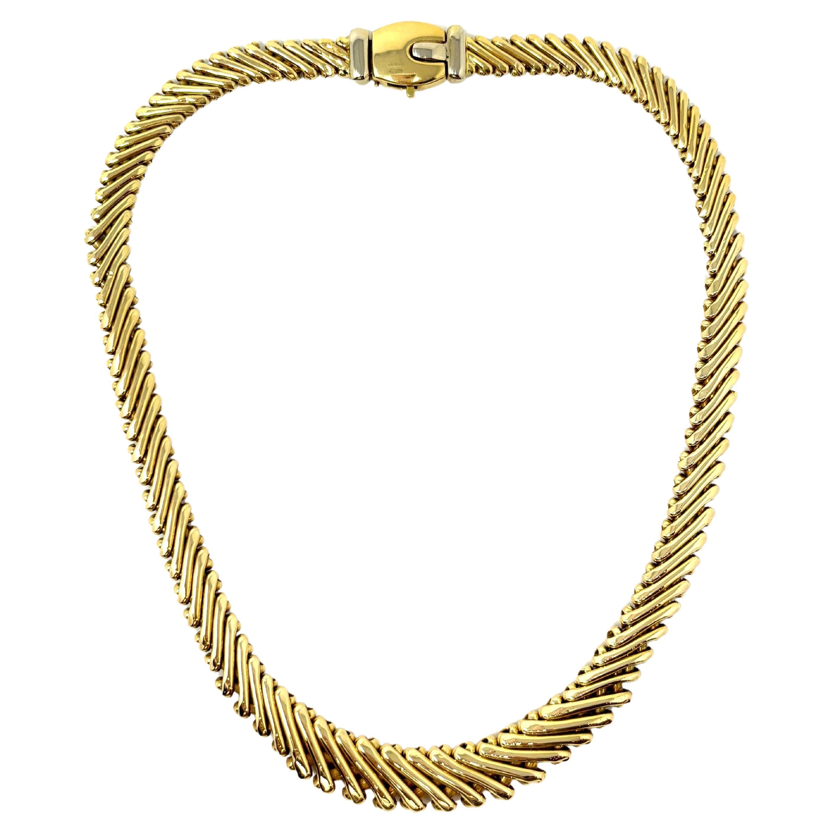 Estate 20th Century 18K Heavy Gold Choker