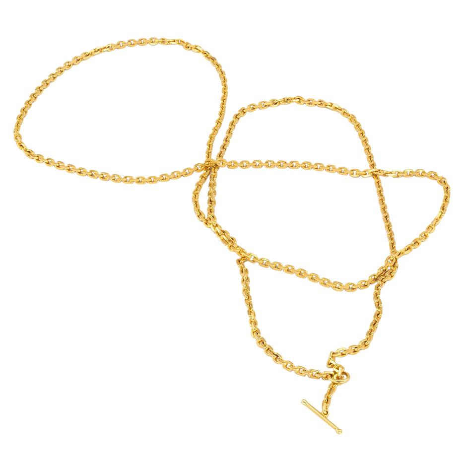 Estate 21-Karat Yellow Gold Long Chain Necklace