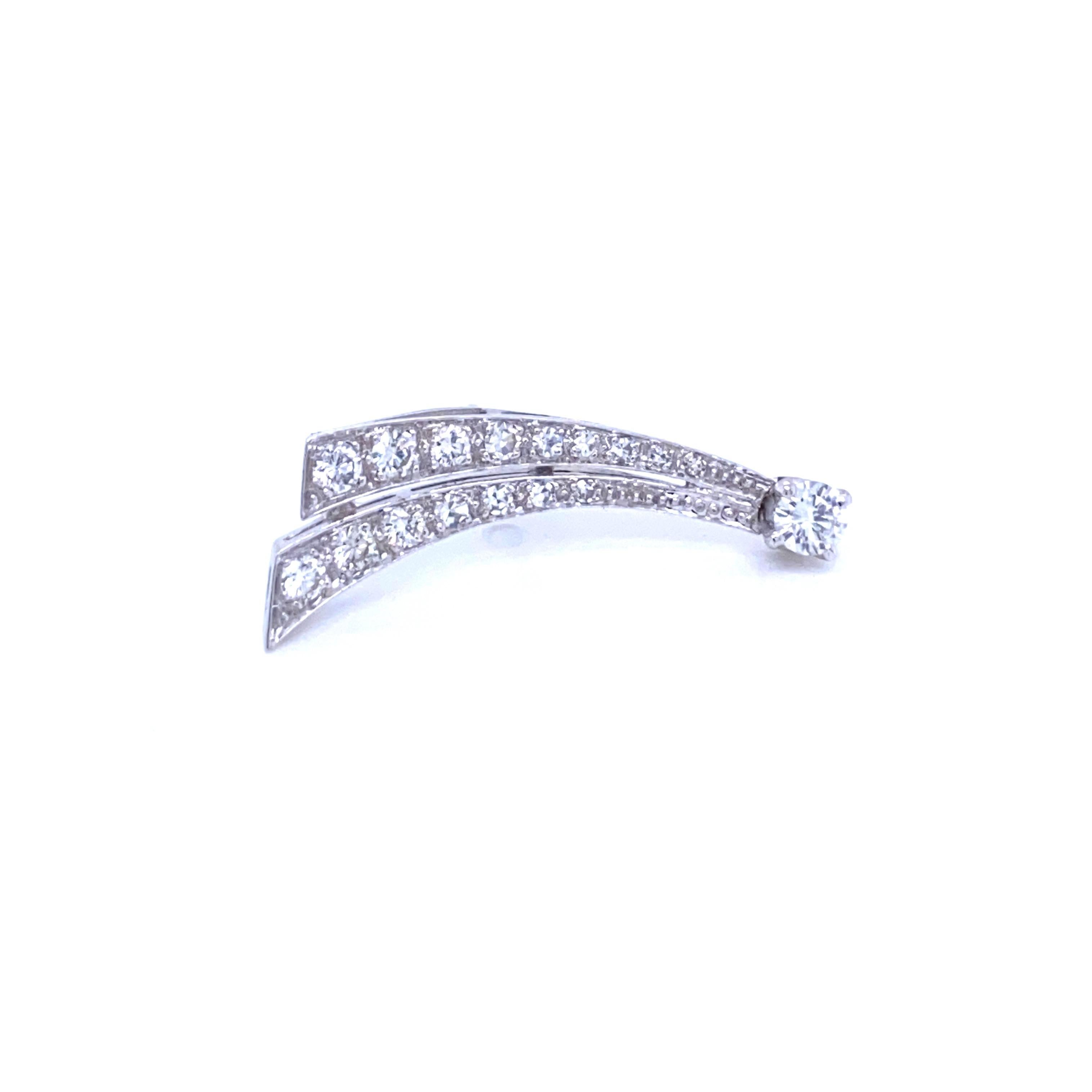 Estate 2.20 Carat Diamond Platinum Earrings 5