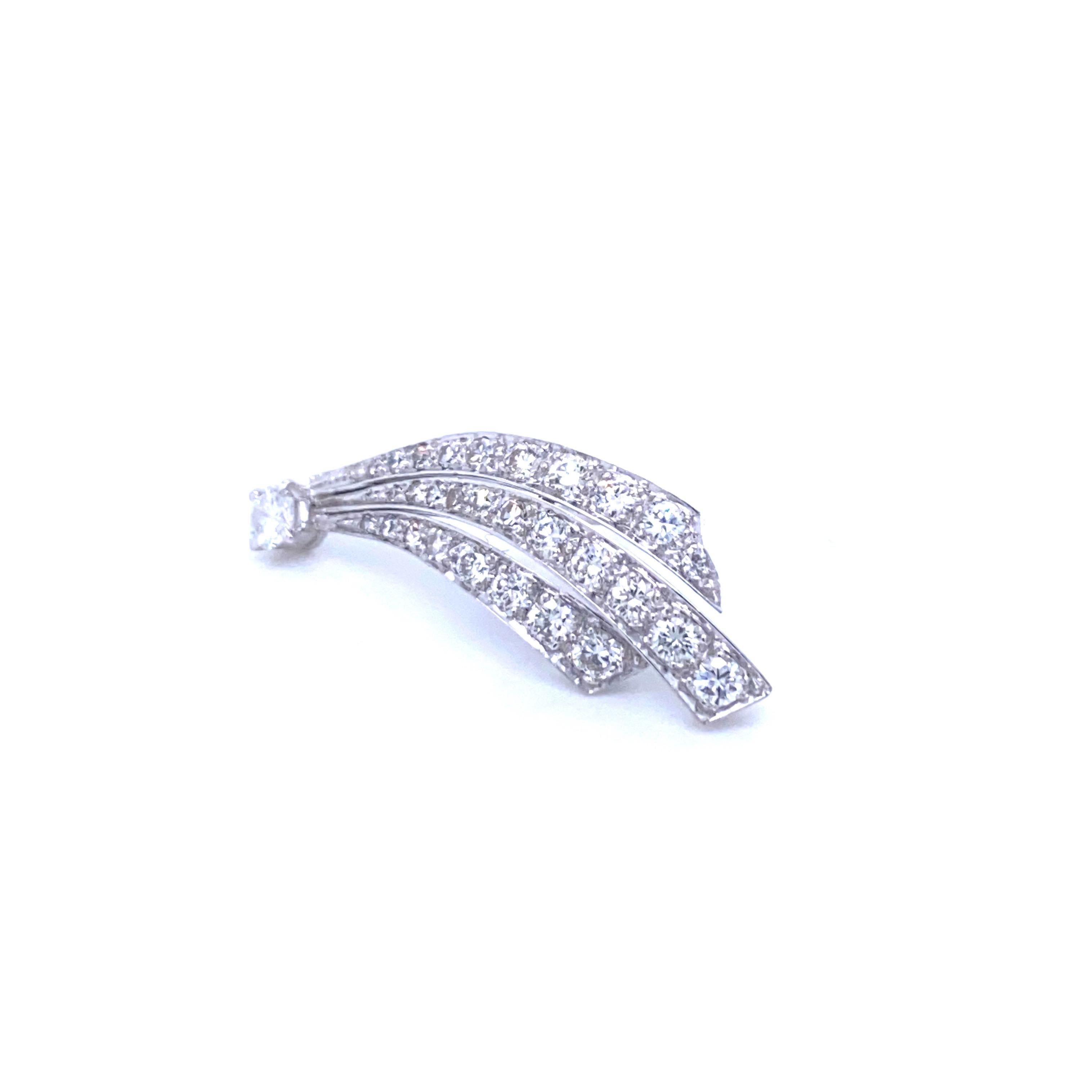 Contemporary Estate 2.20 Carat Diamond Platinum Earrings