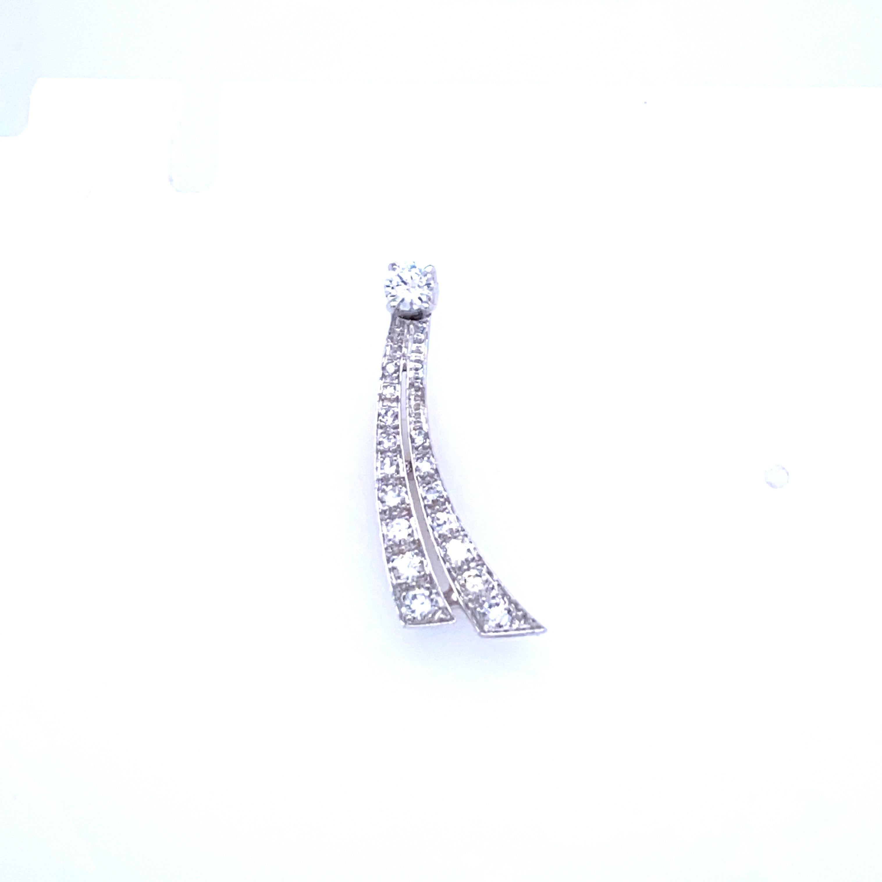 Women's Estate 2.20 Carat Diamond Platinum Earrings