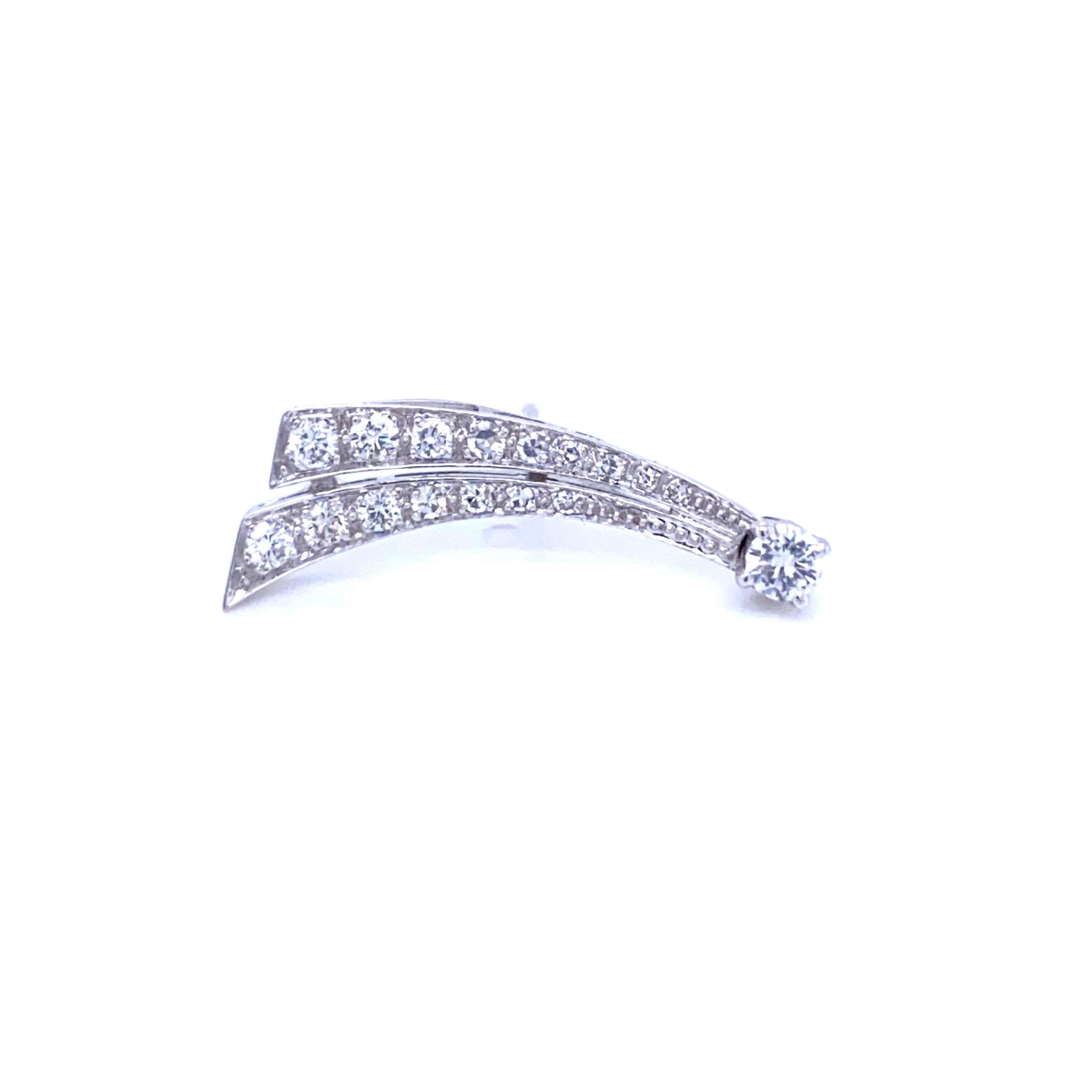 Estate 2.20 Carat Diamond Platinum Earrings 1