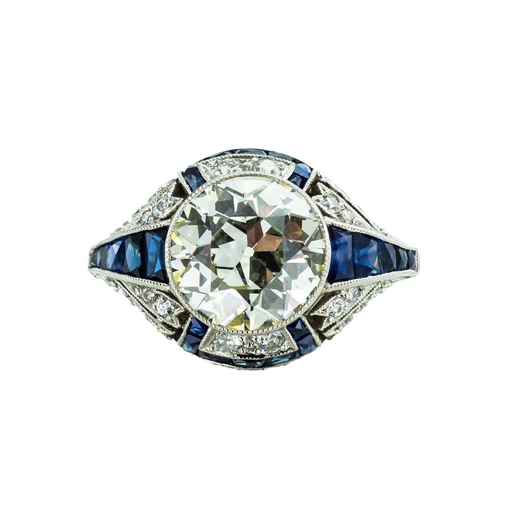 Women's Estate 2.36 Carat Old European Cut Diamond Engagement Ring