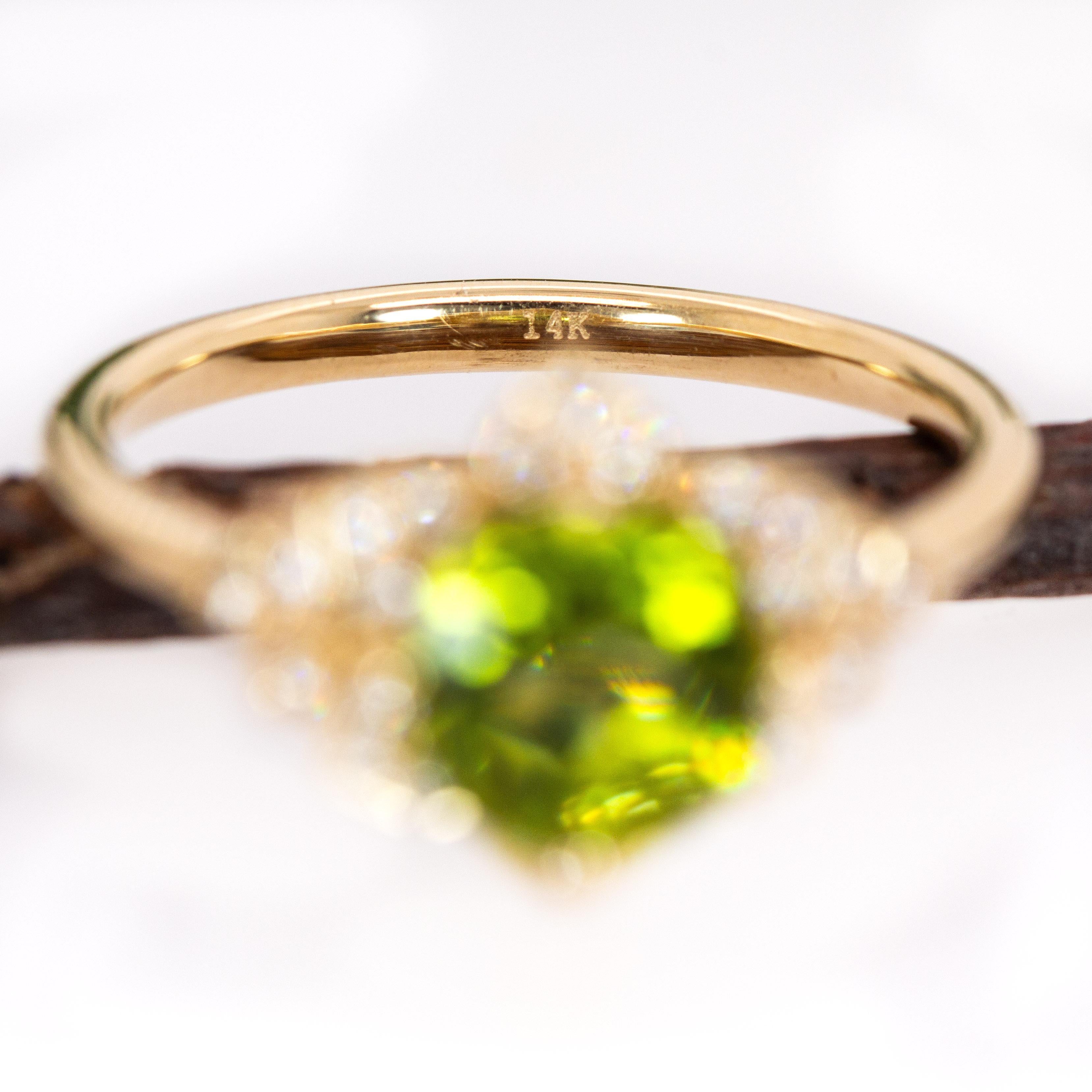 Bague de succession 2cts avec accents de diamants naturels en or massif 14K  RD 7mm Pour femmes en vente