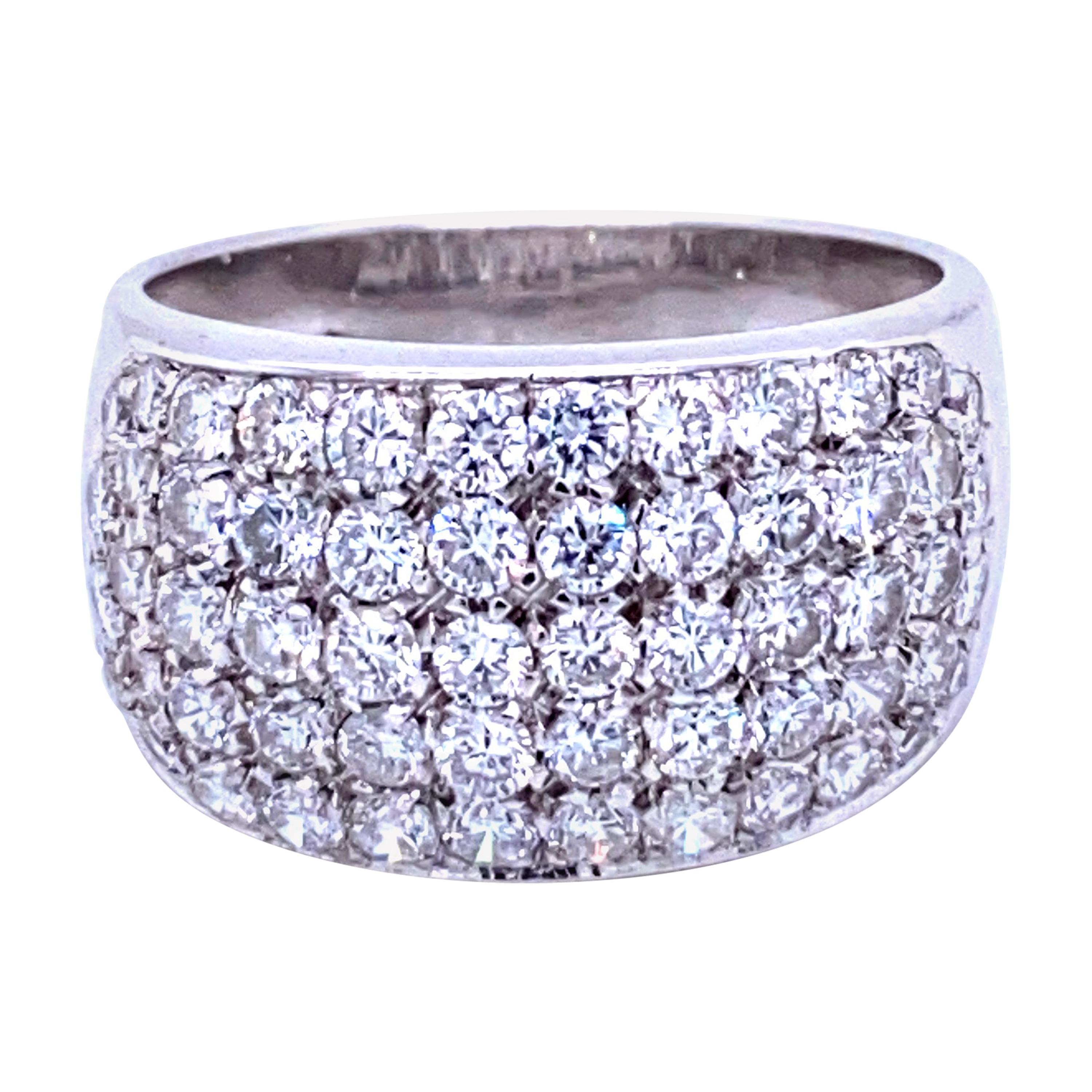 Estate 3 Carat Diamond Pavé Gold Band Ring
