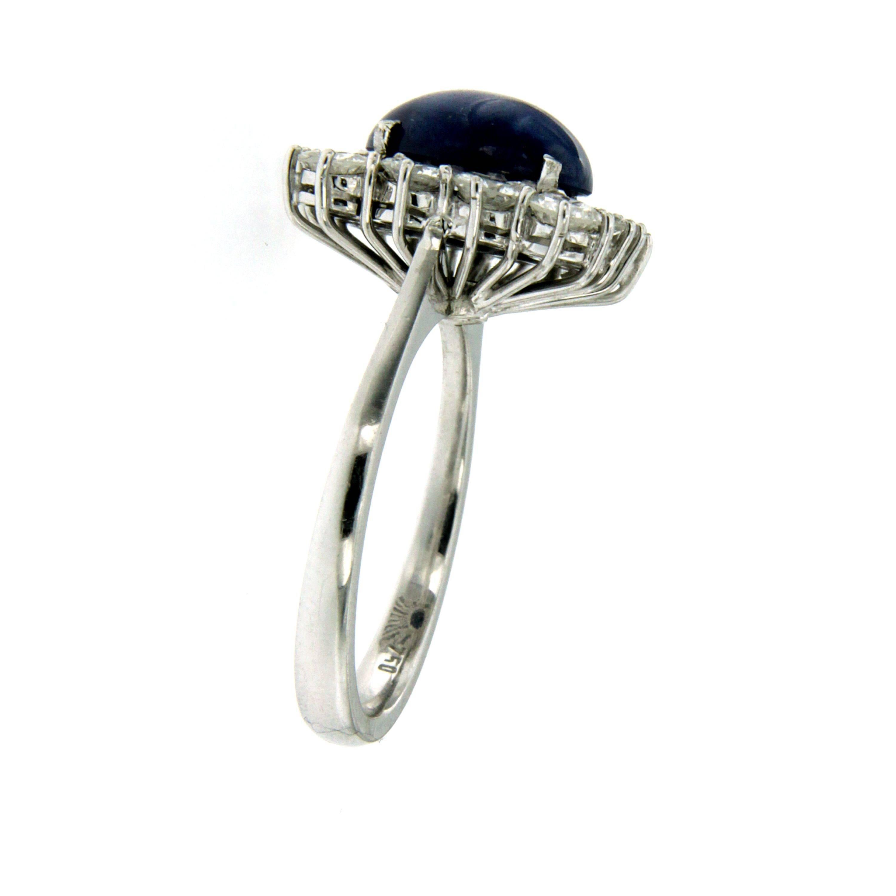 Women's Estate 3.10 Carat Star Sapphire Diamond Gold Ring
