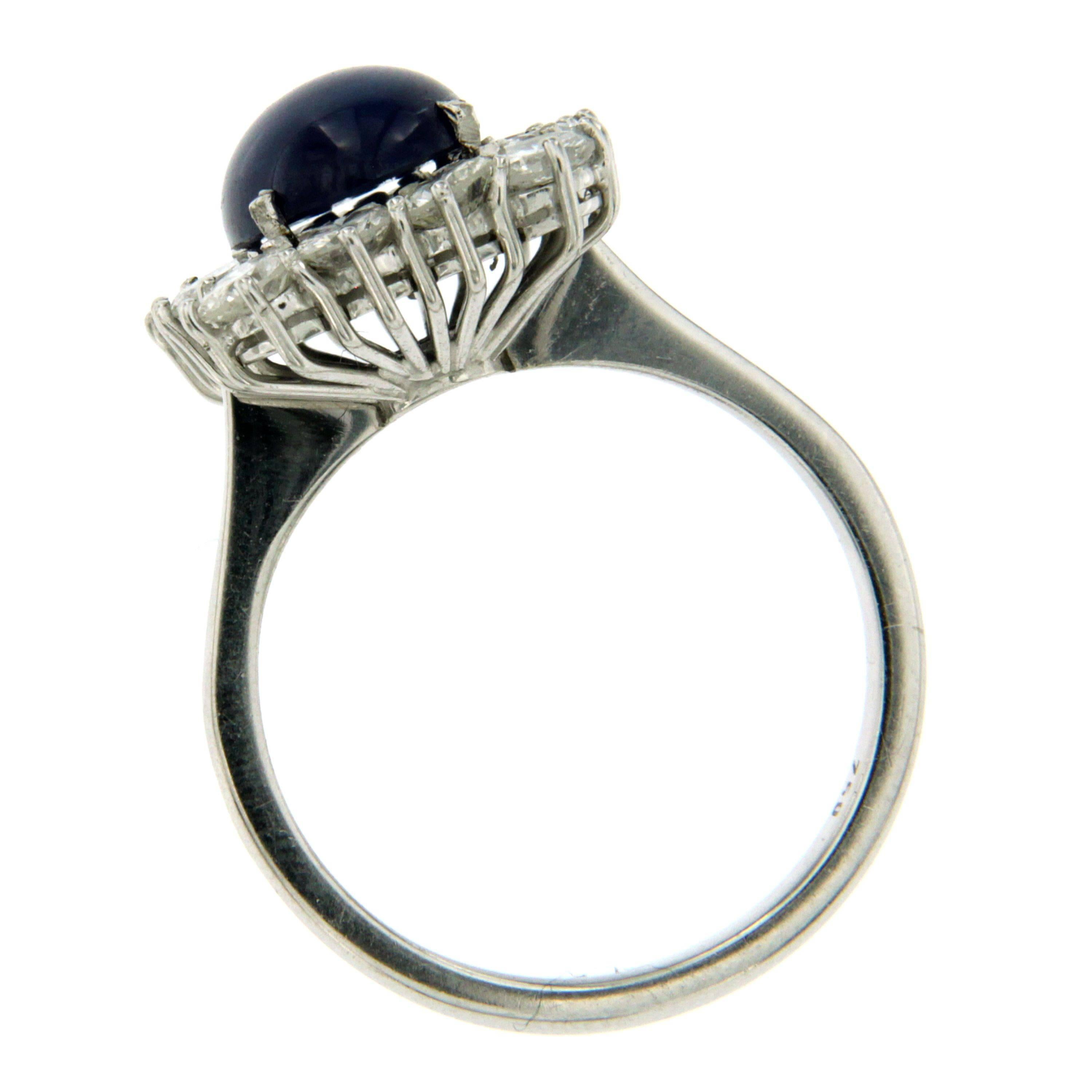 Estate 3.10 Carat Star Sapphire Diamond Gold Ring 1