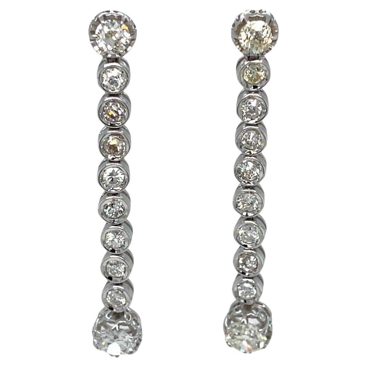 Estate 3.20 Carat Diamond Chandelier Earrings