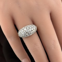 Estate 3.40ct Pavé Diamond Dome Ring 18k Yellow Gold - G/VS