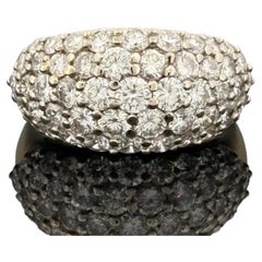 Estate 3.40ct Pavé Diamond Dome Ring 18k Yellow Gold - G/VS