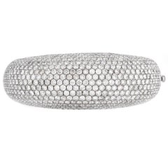 Estate 34,50cts Diamant 18K Gold Dome Manschette Aussage Armband