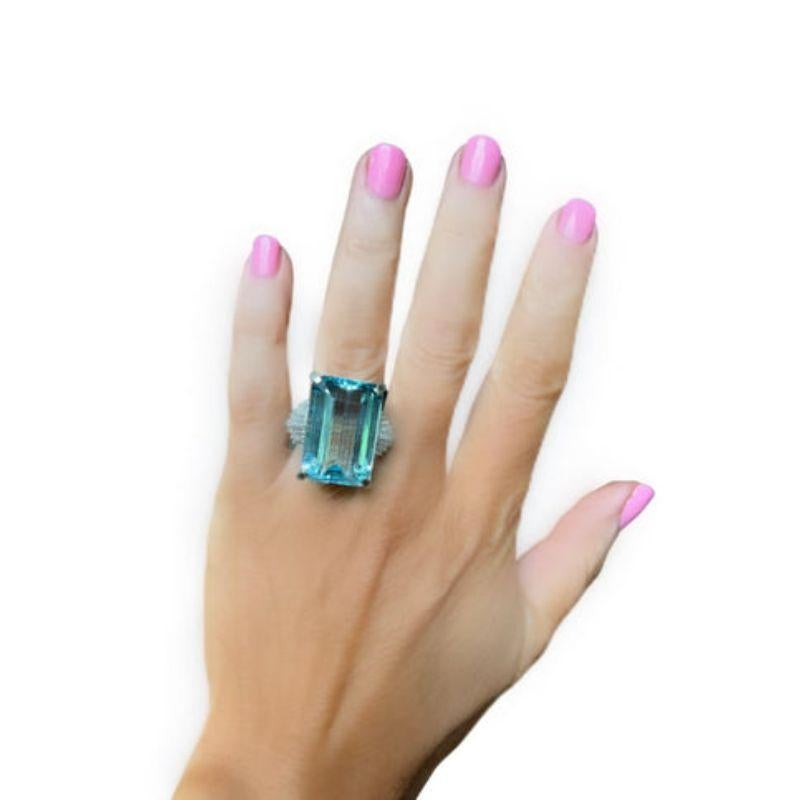 Estate 34.59 Carat Aquamarine And Diamond Platinum Ring

Showstopper!  This gem of a ring, 34.59 carat vintage aquamarine surrounded by .90 ctw. in baguettes will add lots of sparkle to your ensemble.  Be prepared for compliments.

Additional