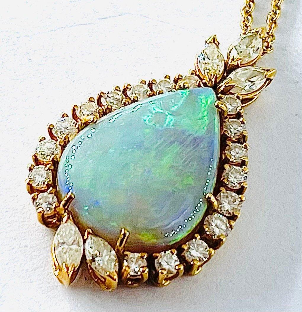 Collar Colgante de Ópalo Australiano y Diamante Marquesa Estate 35 Quilates en venta 1