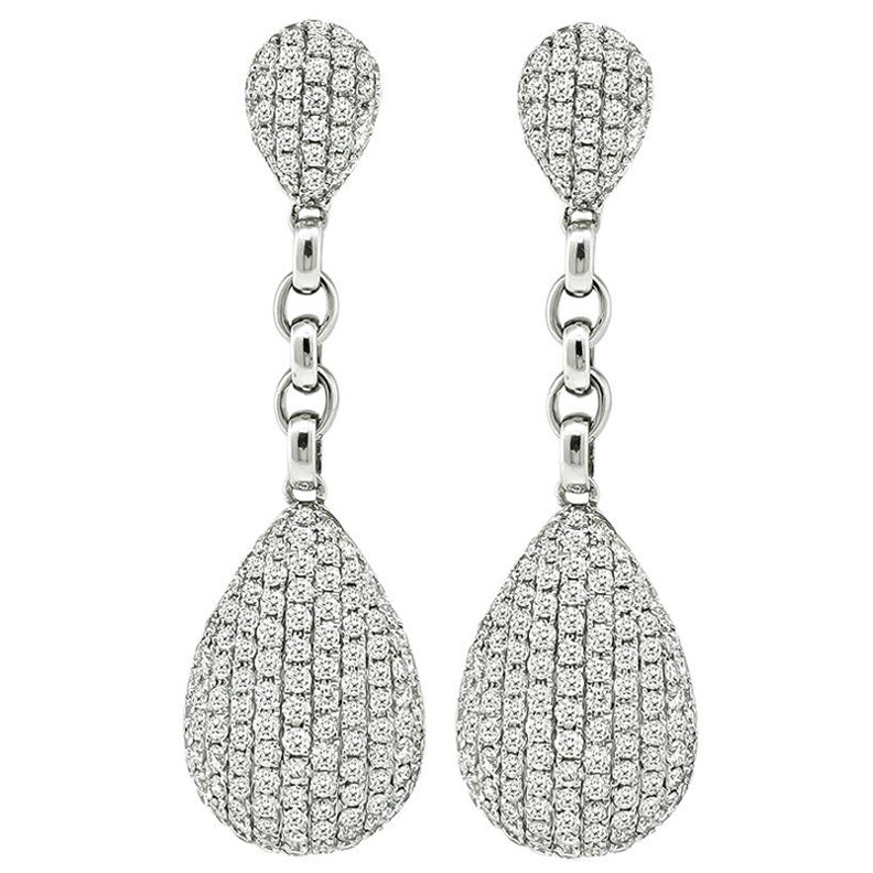 Nachlass 3,50 Karat Diamant-Tropfen-Ohrringe