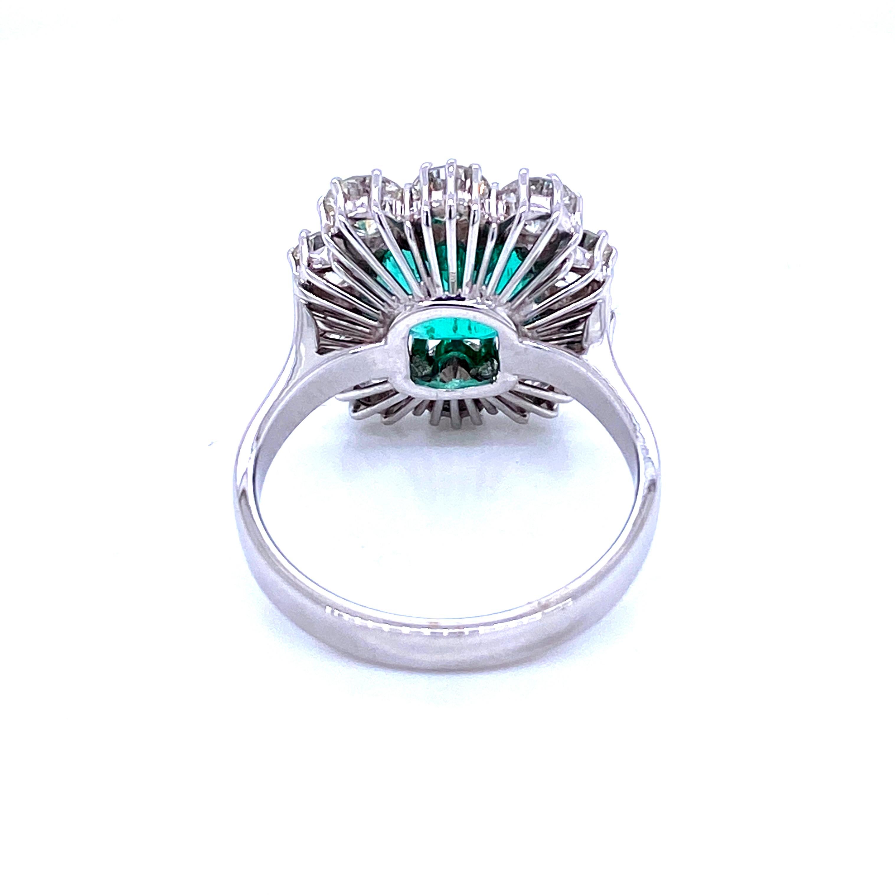Estate 4 Carat Colombian Emerald Diamond Ring 2