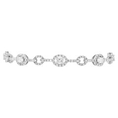Nachlass 4,00 Karat Diamant 18K Gold Oval Halo Gliederarmband