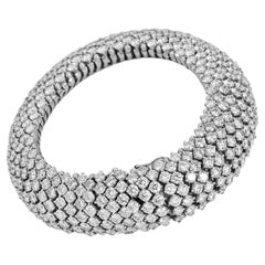 Estate  40.00 carats Diamond Platinum Wide Tennis Wrap Bracelet