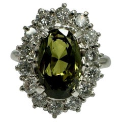 Estate 4.19 ct GIA Alexandrite
0.97 ct VS Diamonds Halo Cocktail Ring Platinum