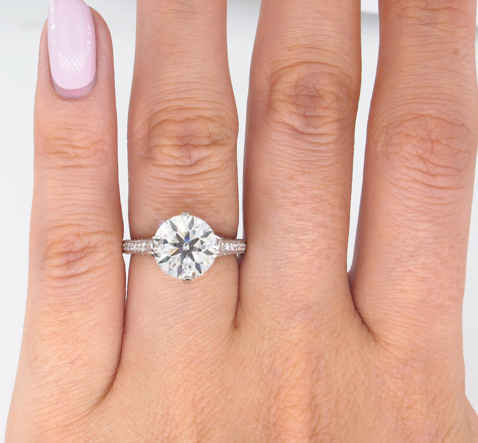 Estate 4.36ct Round Brilliant Diamond Solitaire Engagement Wedding Platinum Ring 7