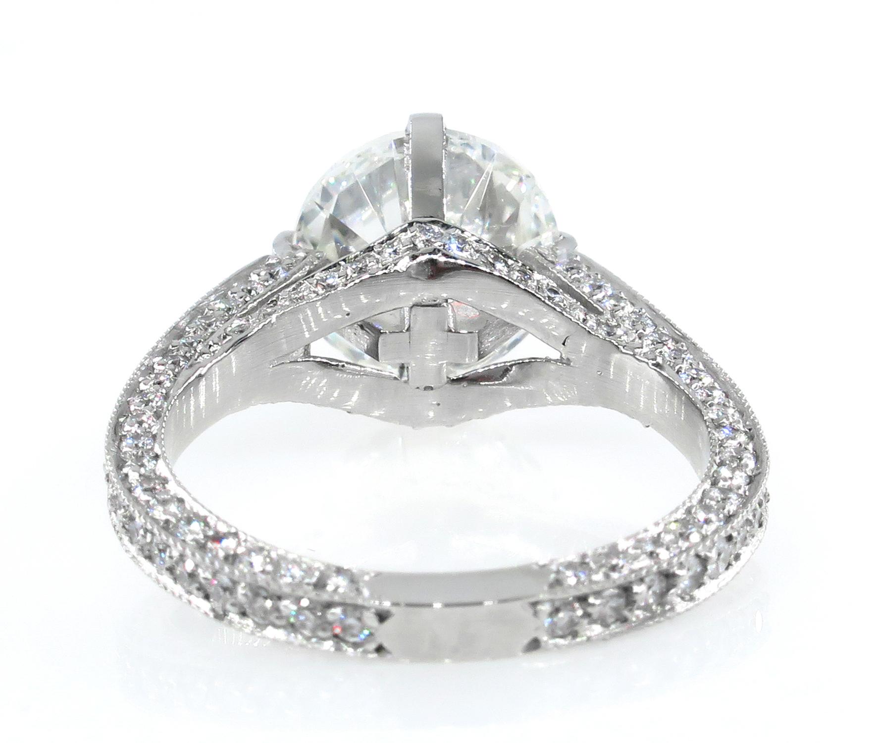 Estate 4.36ct Round Brilliant Diamond Solitaire Engagement Wedding Platinum Ring 3