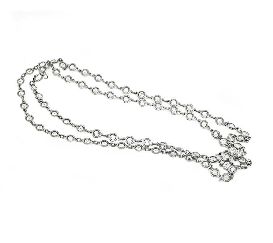 Estate 4.64ct Diamond By The Yard Necklace In Good Condition For Sale In New York, NY