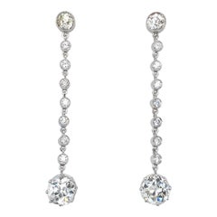 Estate 4.74 Carat Diamond Chandelier Earrings