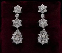 Estate 4.90 Ct F/G VVS Diamond Mid Century Drop Earrings