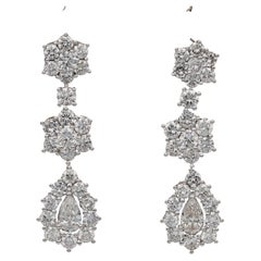 Estate 4.90 Ct F/G VVS Diamond Mid Century Drop Earrings (Boucles d'oreilles pendantes)