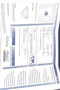 Estate 5.50ct AGL Blue Sapphire and Diamond Platinum Engagement Ring - VEG#59b