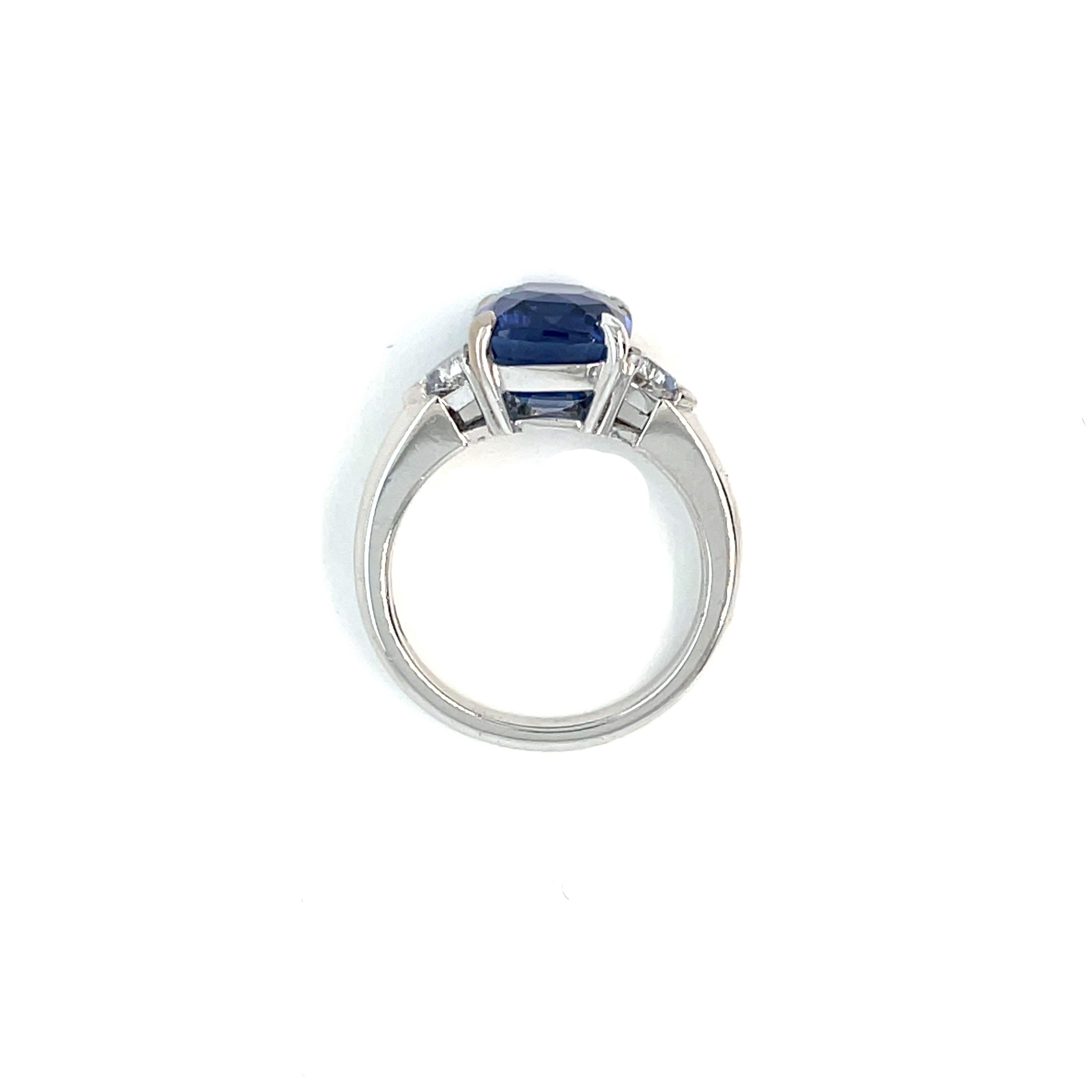 Estate 6 Carat Certified Sapphire, Diamond Gold Ring 4