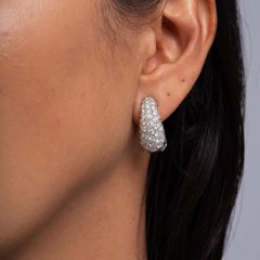 Estate 6 Carat Diamond Pavè Platinum Double-Sided Huggie Earclips