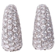 Estate 6 Carat Diamond Pavè Platinum Double-Sided Huggie Earclips