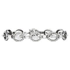 Bracelet à maillons de style ovale en or blanc 18 carats et diamants 6,70 carats, ancienne propriété