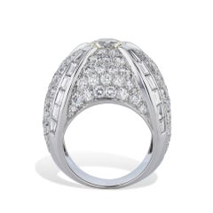 Estate 6.87 Total Carat Diamond French Hallmark Dome Ring White Gold