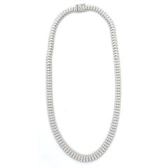 Estate 8.27 CTW Radiant Diamond Necklace in 18K White Gold for Women