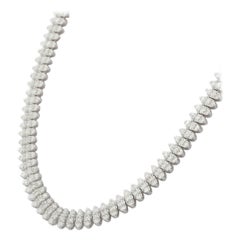 Estate 8.27 CTW Radiant Diamond Necklace in 18K White Gold for Women