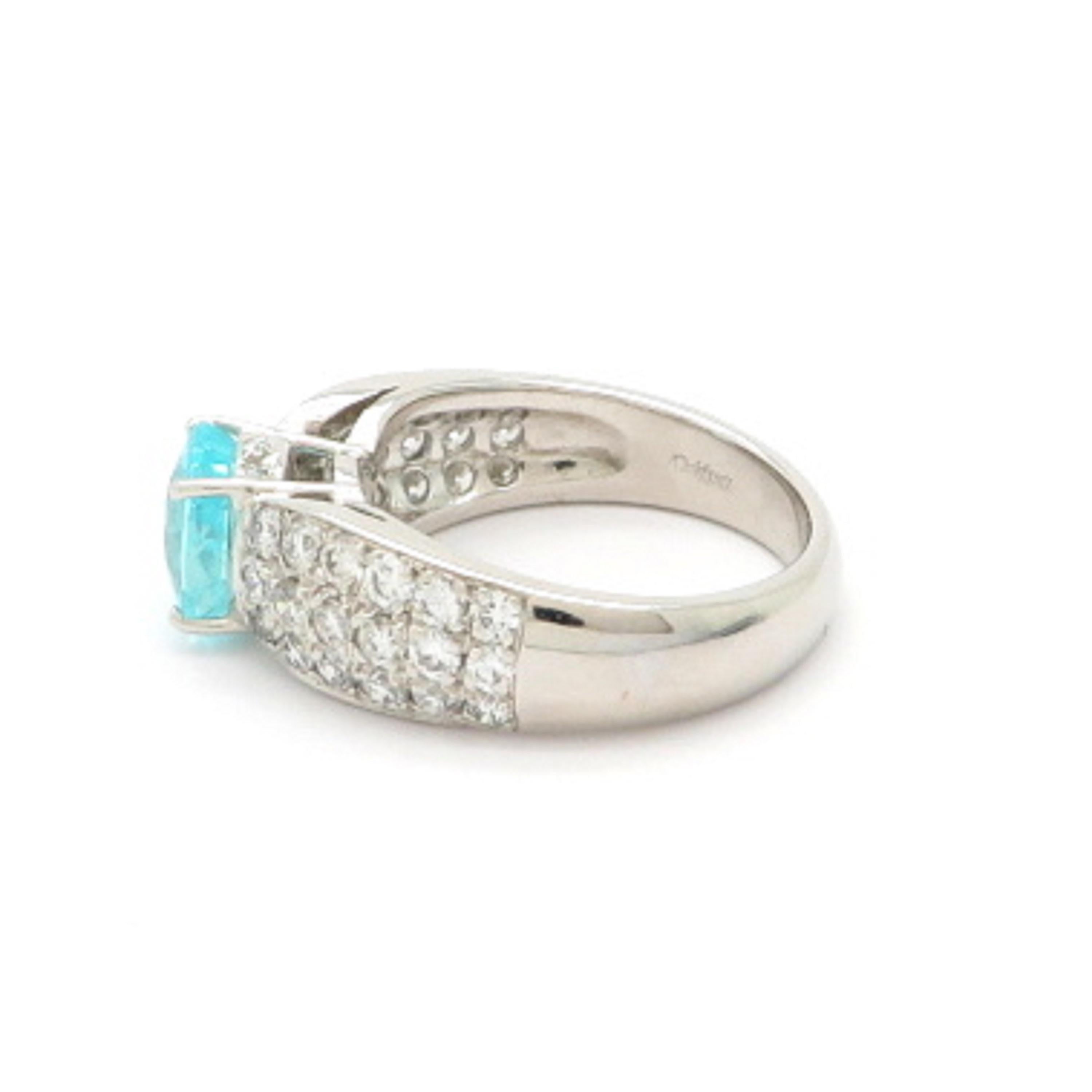 Women's Estate AGL Certified Paraiba Blue Dekara Design Tourmaline and Diamond Ring