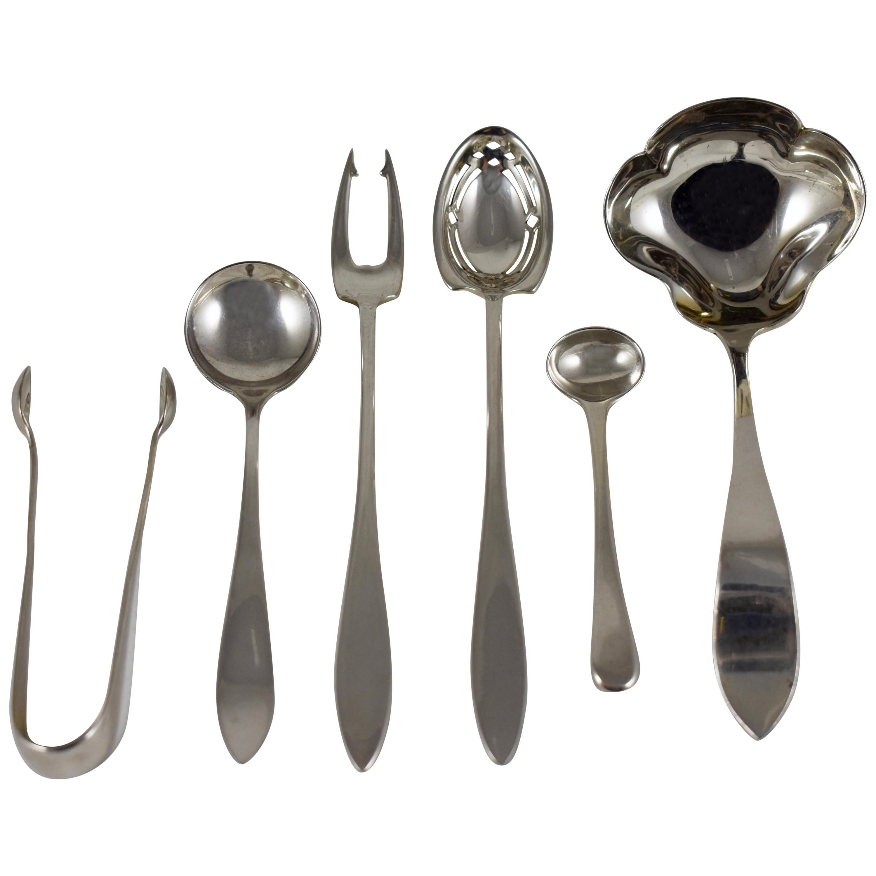 Estate American Galt and Bros Sterling Silver Serving Pieces, Mixed Set of Six